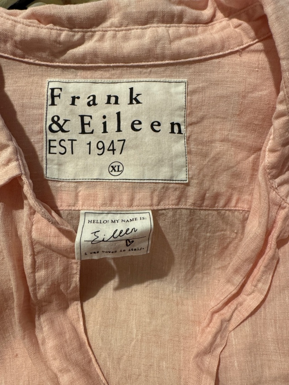 Frank & Eileen Linen Button-Up Shirt - Light Pink - Picture 2 of 5
